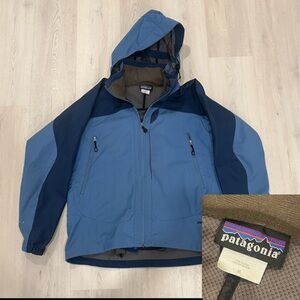 Vintage 90s Patagonia Nano Air Regulator R1 Soft Shell two tone Jacket blue